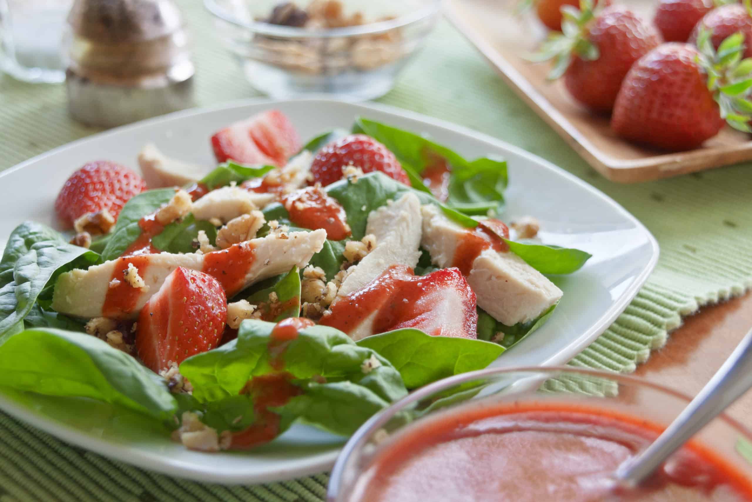 Chicken Strawberry Salad with Warm Citrus Dressing - Guiding Stars