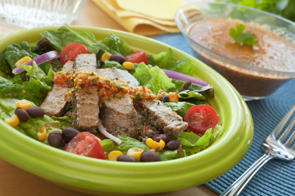 Grilled Flank Steak Salad with Roasted Corn Vinaigrette Guiding Stars