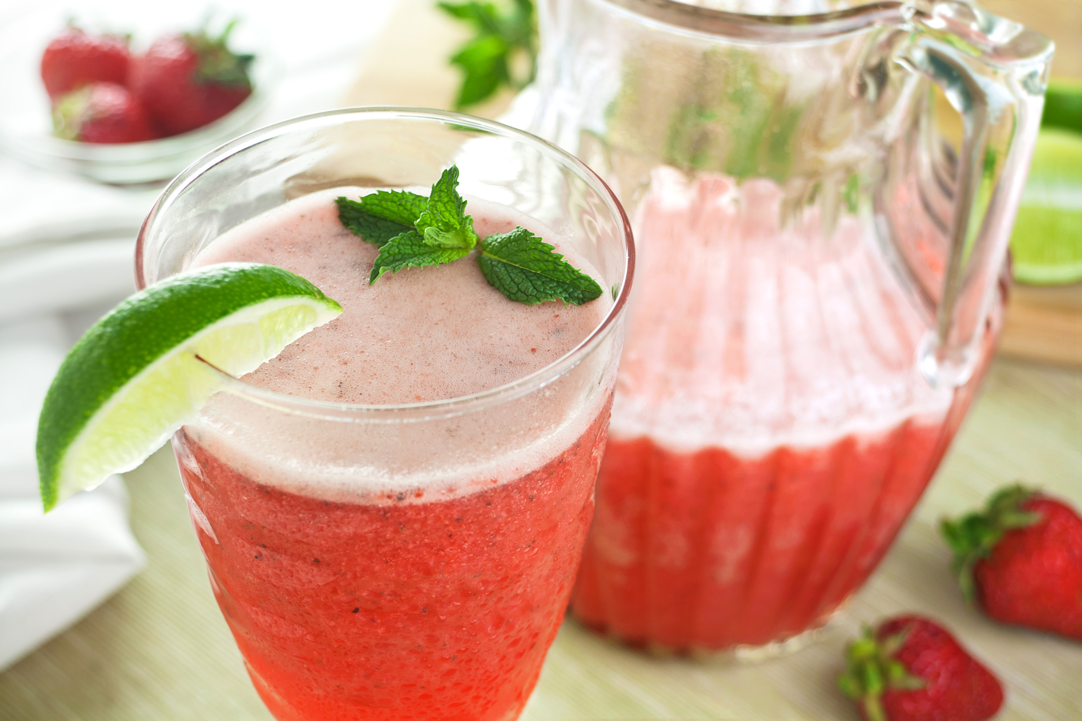 After a workout, Strawberry Mint Spritzer is a refreshing way to rehydrate.
