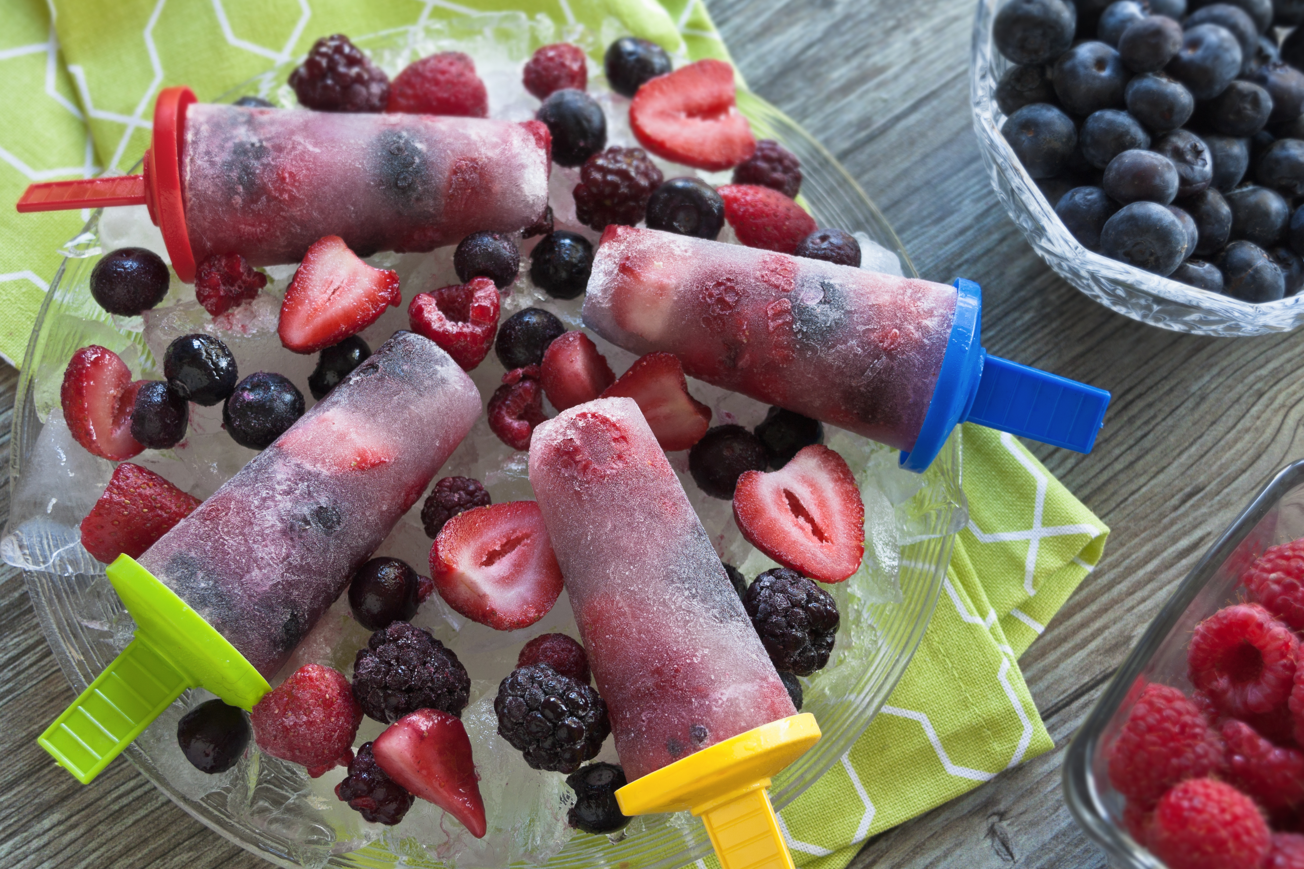 Coconut Water Berry Popsicles