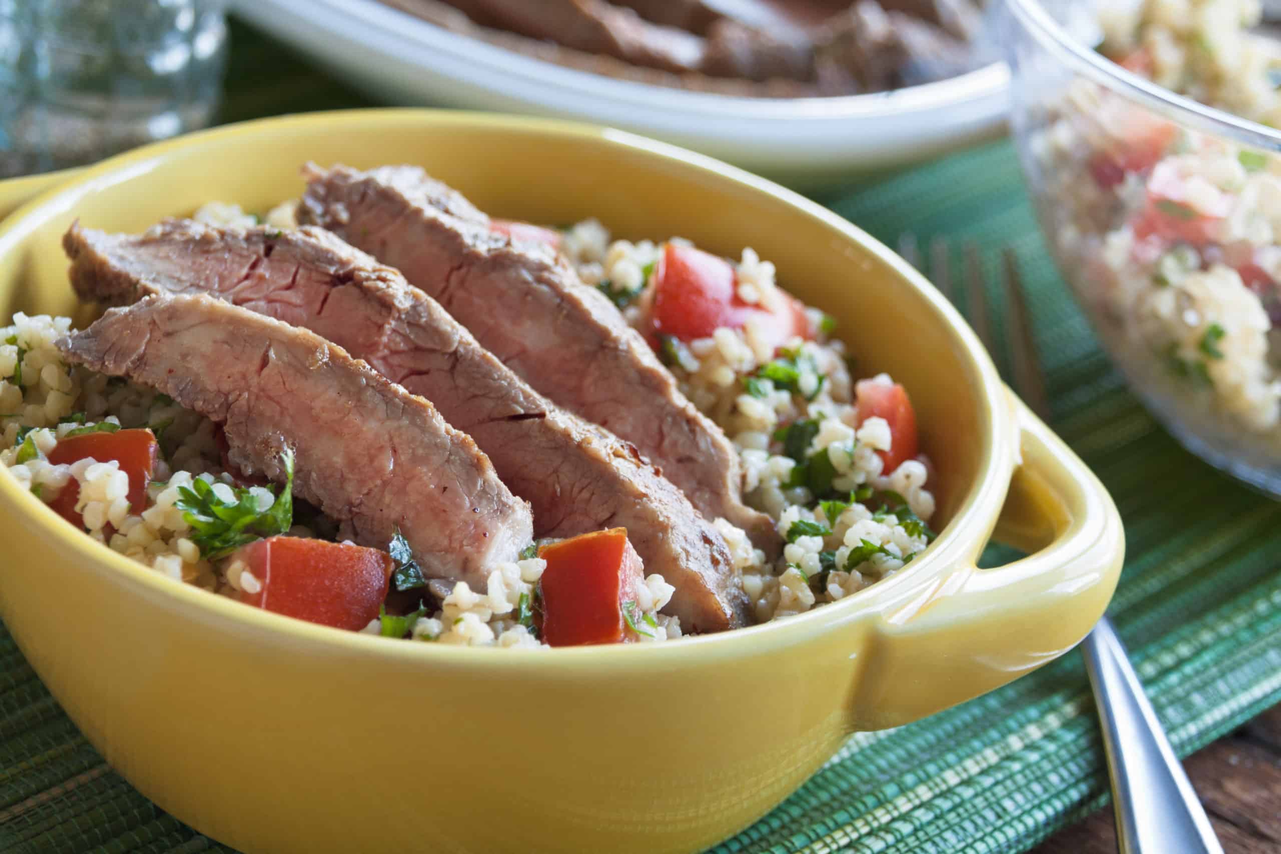 Flank Steak with Cracked Wheat Salad - Guiding Stars