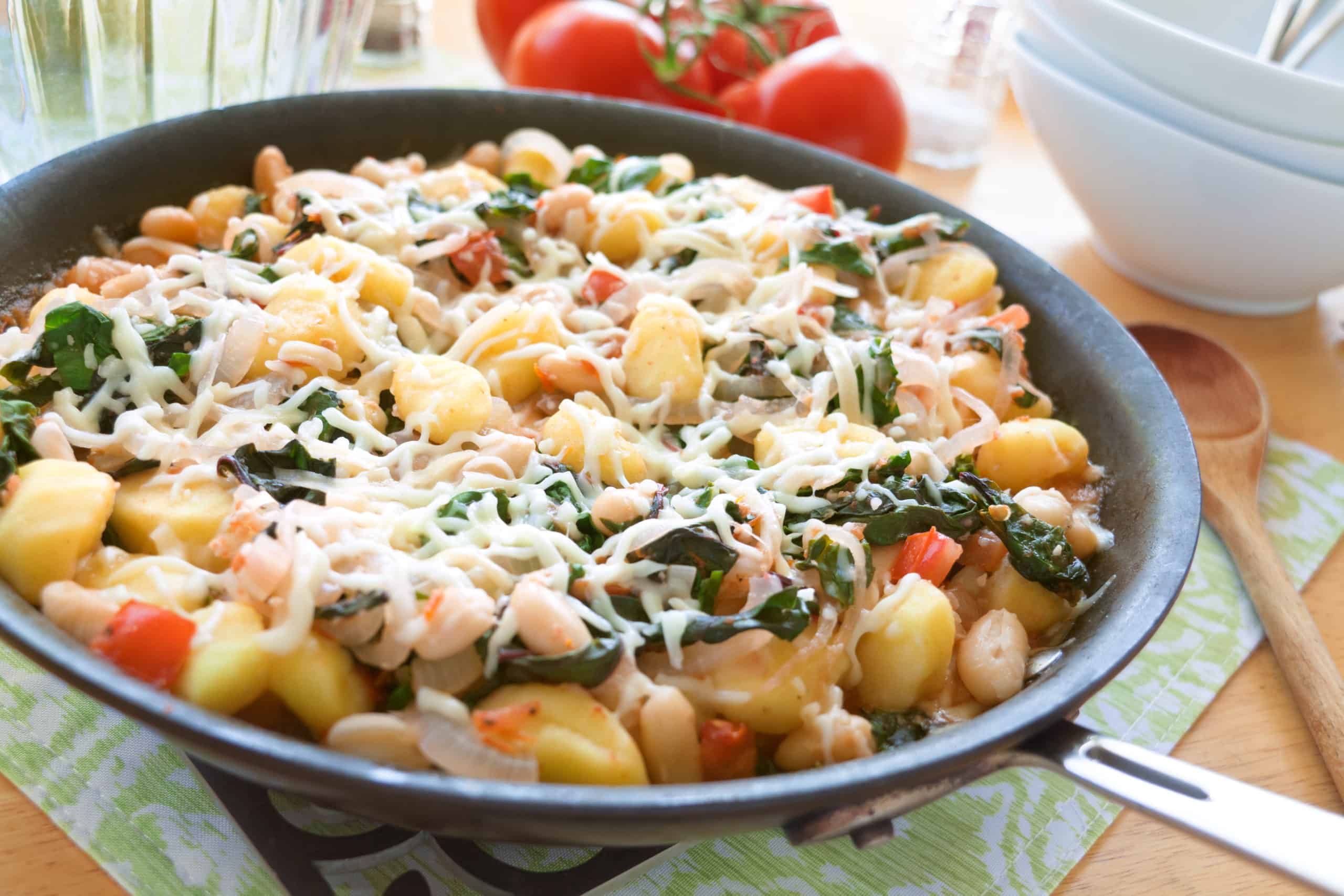 Skillet Gnocchi with Chard & White Beans - Guiding Stars