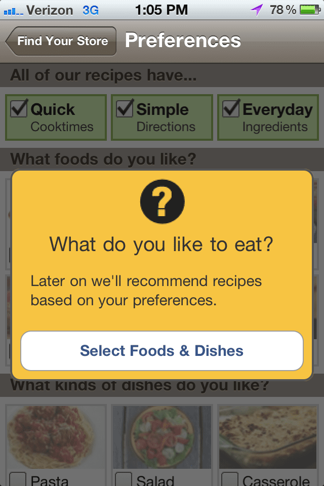 Food on the Table app screenshot