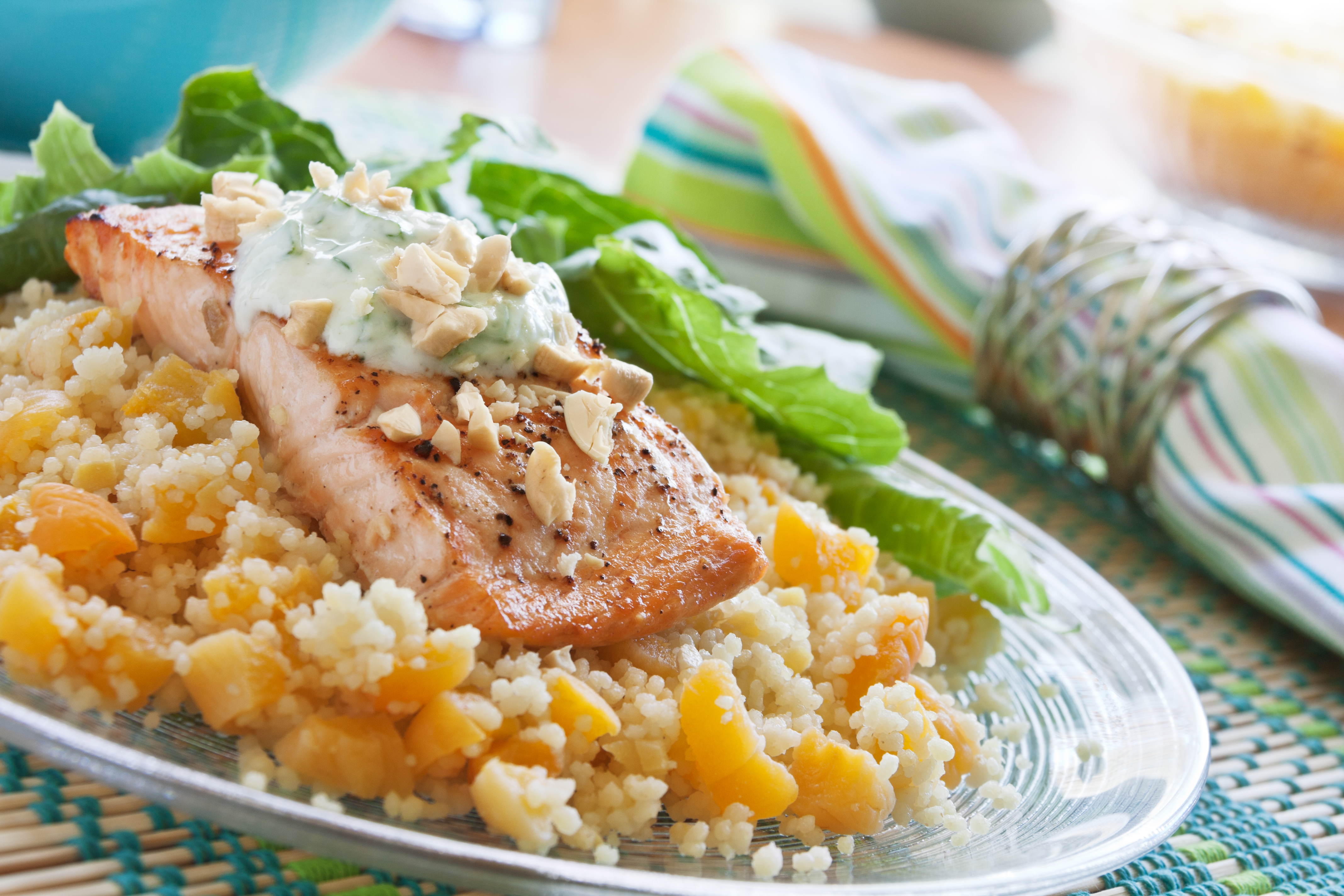 Cashew Salmon with Apricot Couscous