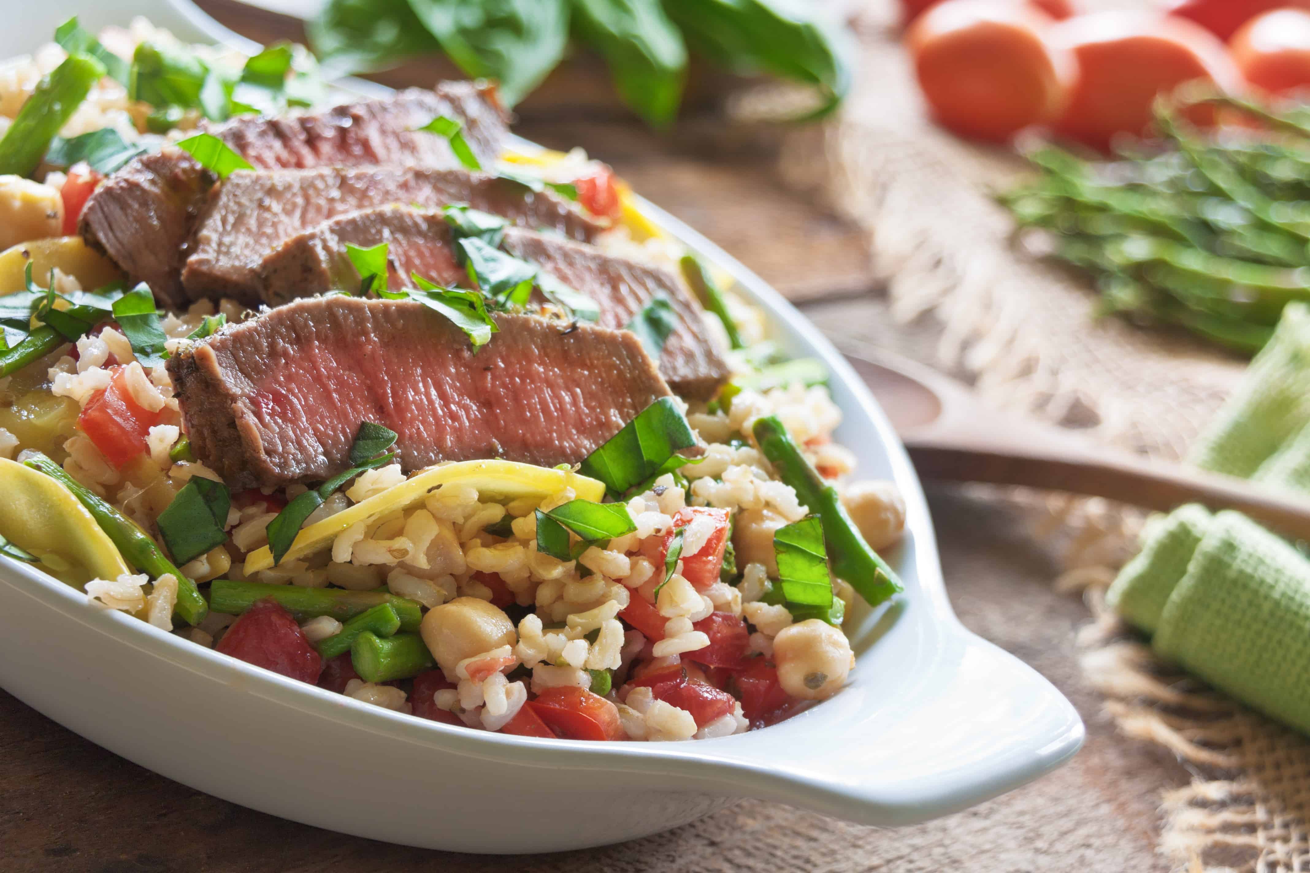 Farmer’s Market Vegetable, Beef & Brown Rice Bowl - Guiding Stars