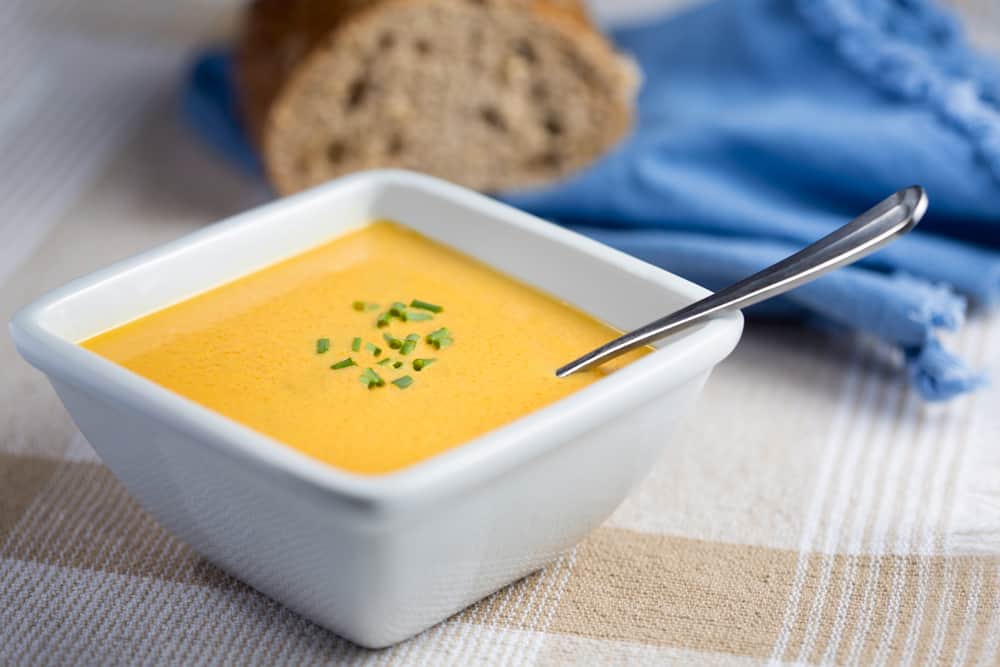 Curried Squash and Apple Bisque with Leek Soup