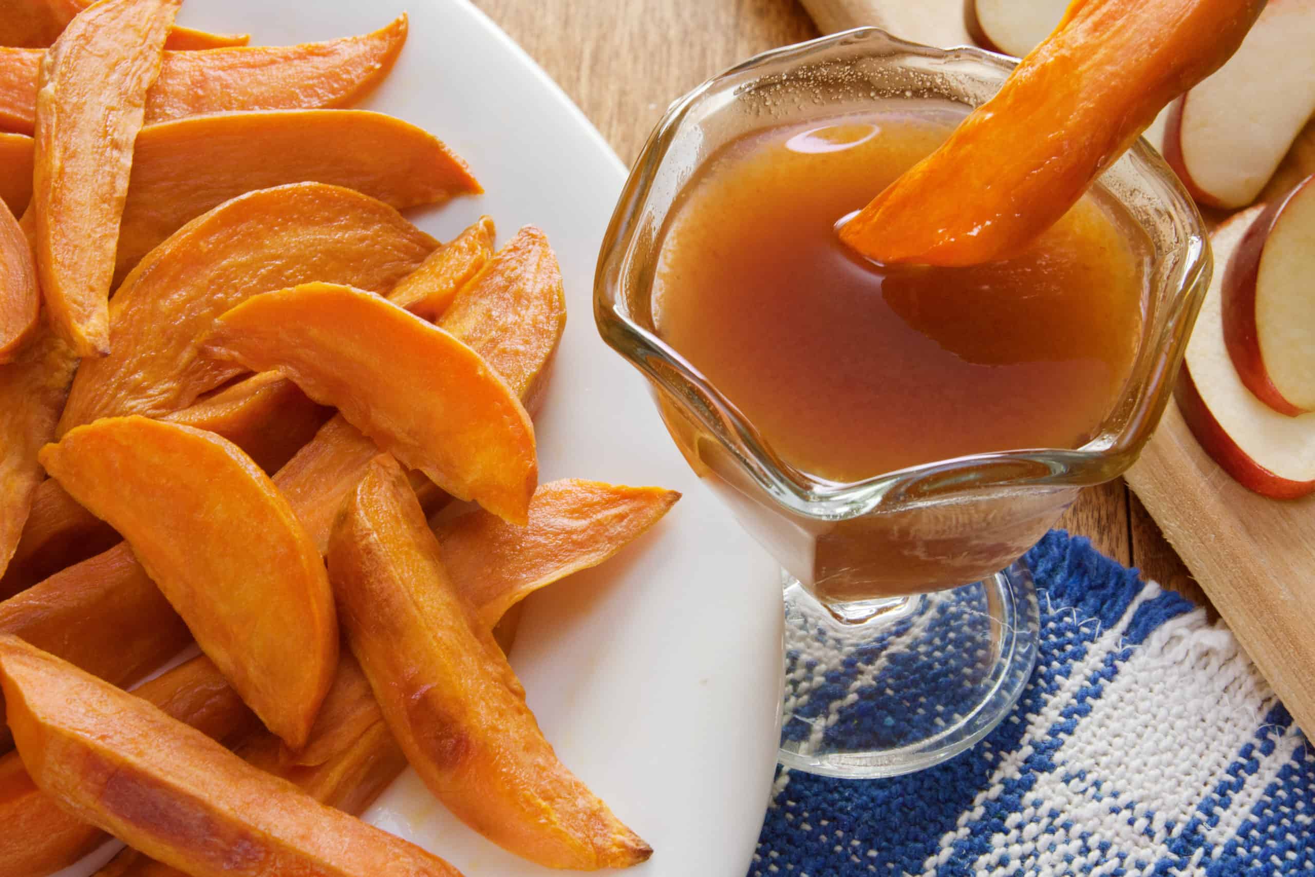 Sweet Potato Wedges with Apple Cider Reduction Guiding Stars