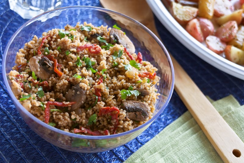 Mushrooms & Sun-Dried Tomato Couscous