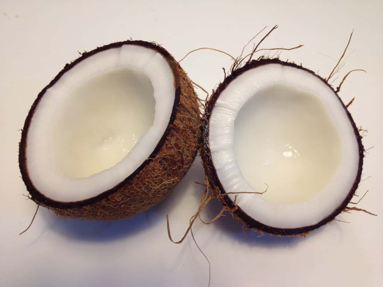 Coconut split in half