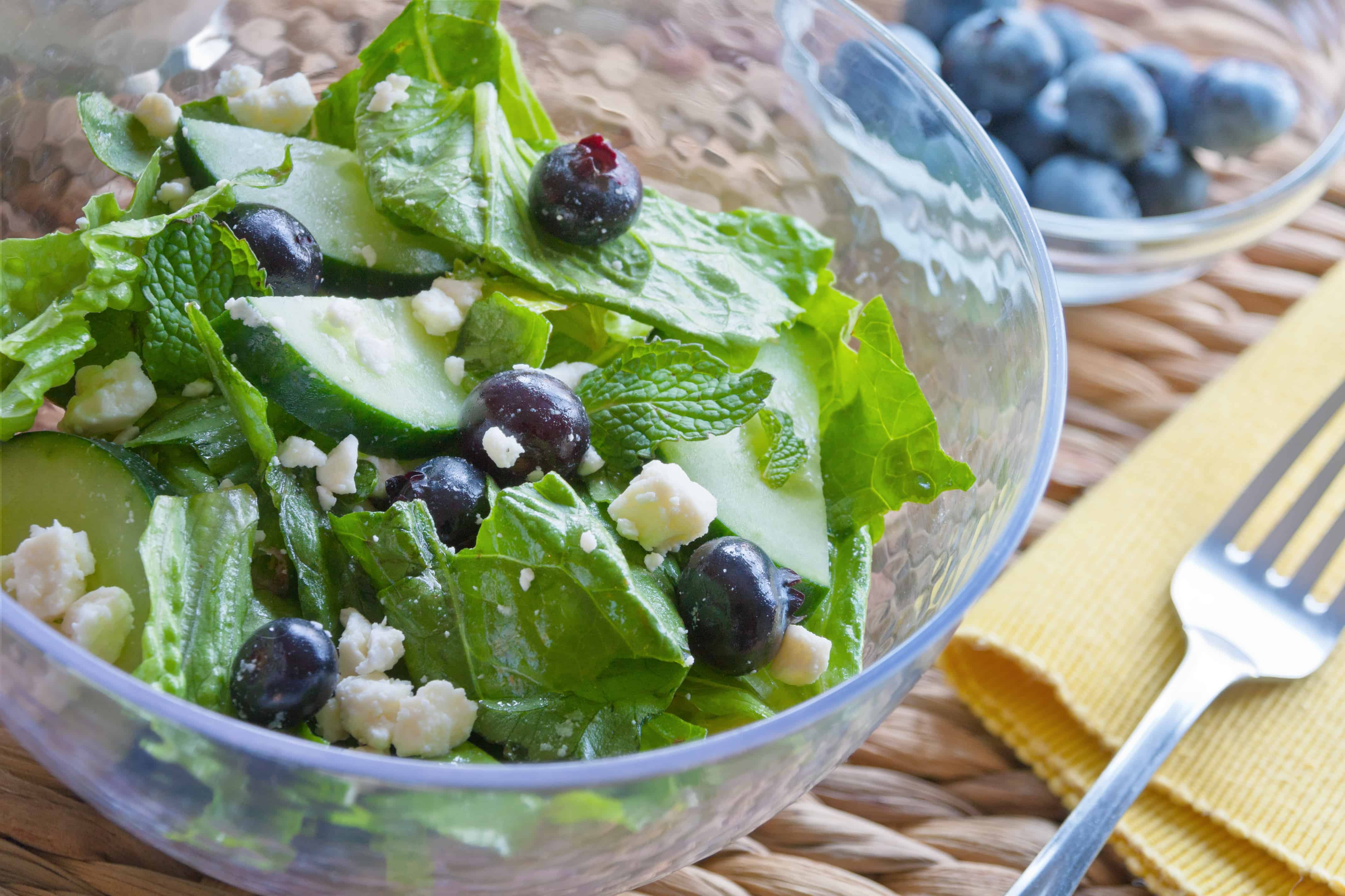 Blueberry Mint & Cucumber Salad with Feta - Guiding Stars