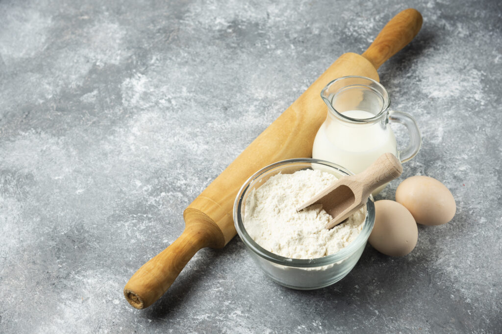Flour-eggs-milk-and-rolling-pin