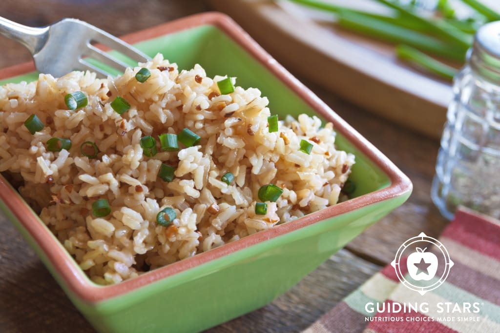 Garlicky Brown Rice - Guiding Stars