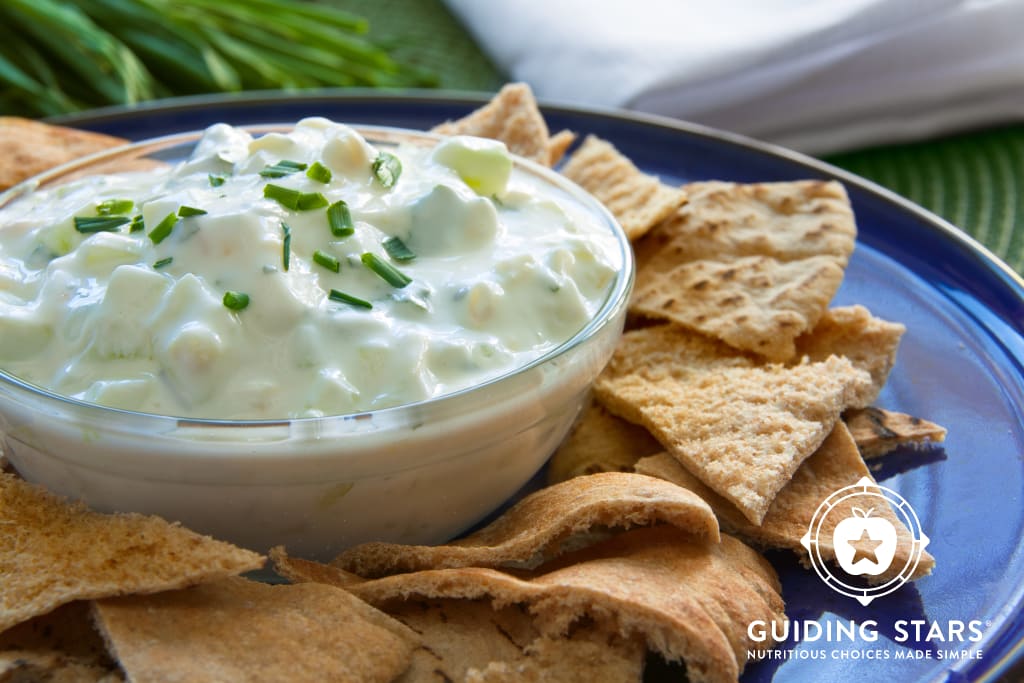 Greek Cucumber Dip With Pita Triangles - Guiding Stars