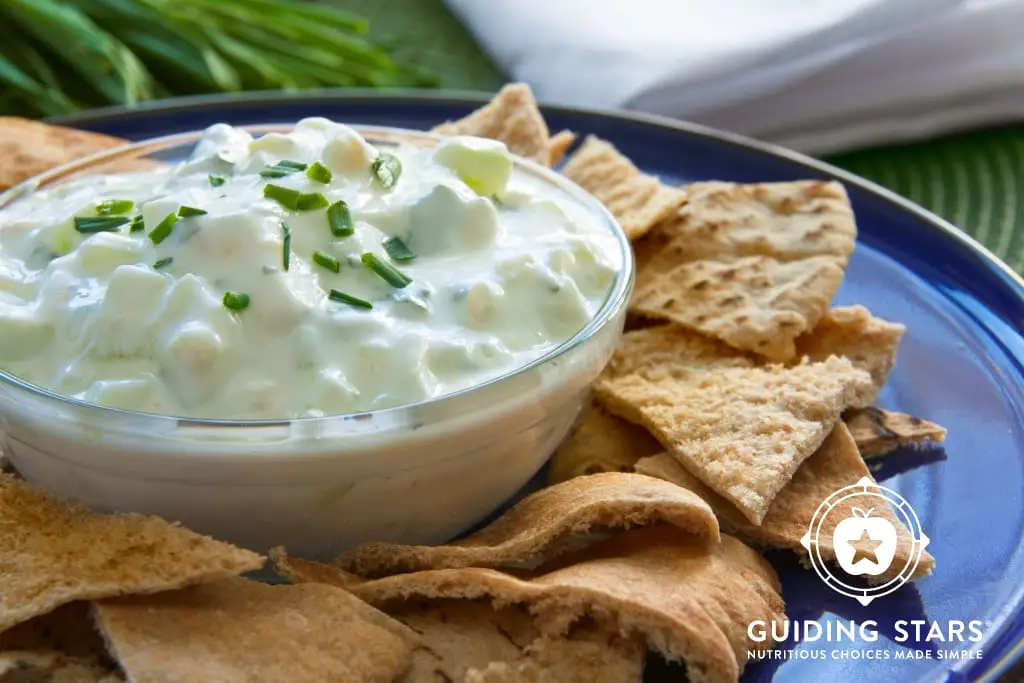Greek Cucumber Dip With Pita Triangles