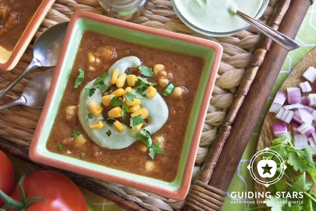 Chilled Tomato Soup With Cilantro-yogurt Swirl