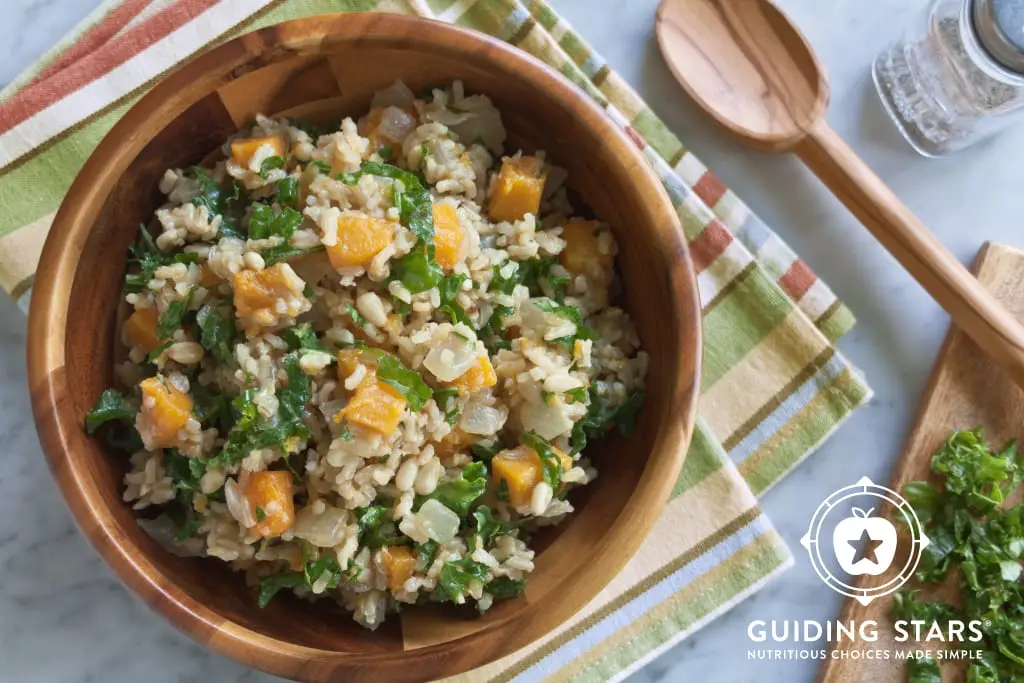 Winter Squash & Kale Risotto With Pine Nuts