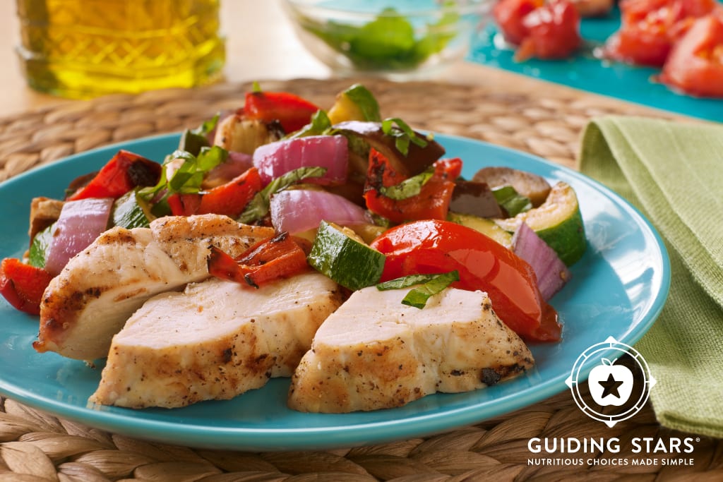 Charred Ratatouille & Grilled Chicken - Guiding Stars