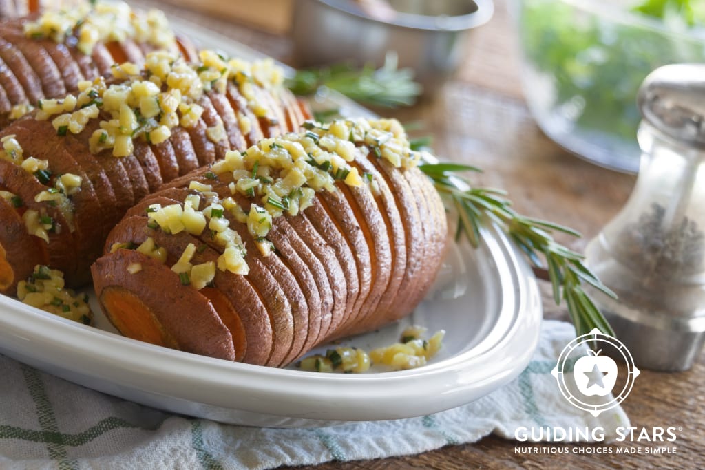 Grilled Hasselback Sweet Potatoes - Guiding Stars