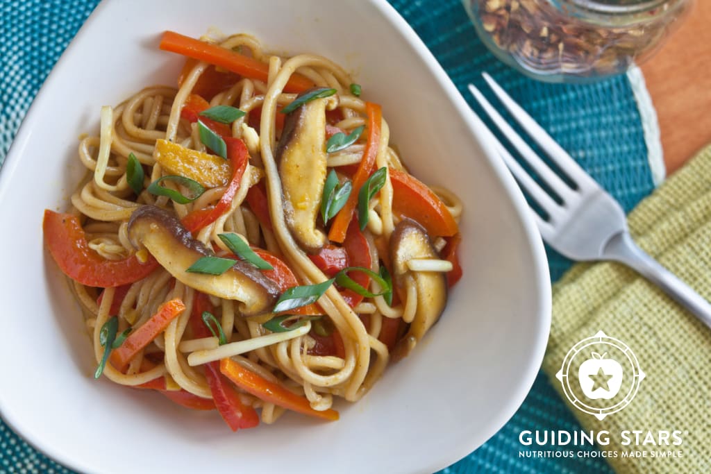 Curried Vegetable Lo Mein - Guiding Stars