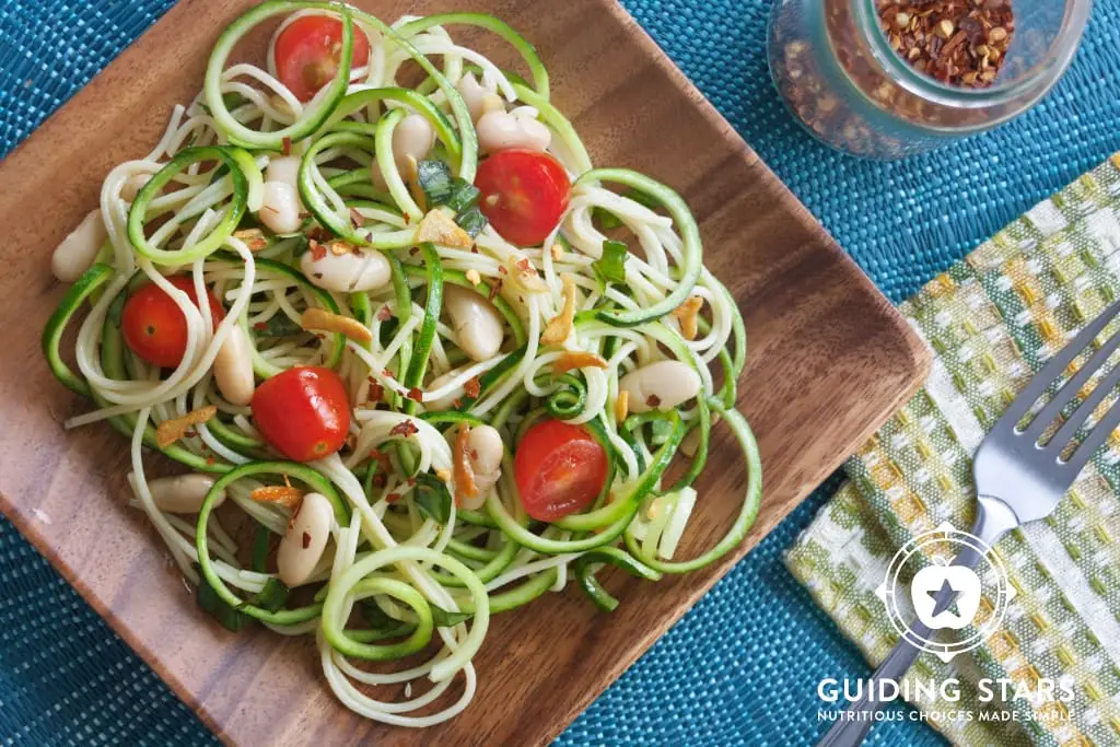 Zoodles With White Beans & Garlic Oil